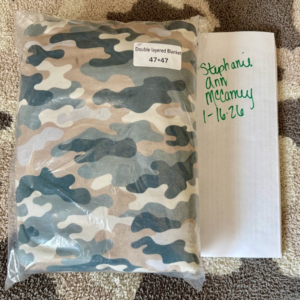 Bundle of Joy 47 x 47 Camouflage Double Layered Blanket